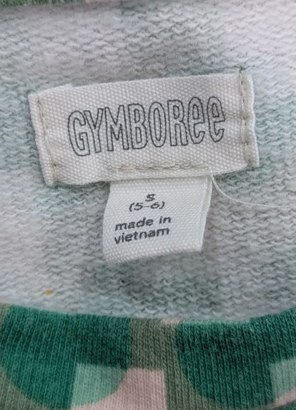 Gymboree Kids Dress Green Geometric Short Sleeves Summer Shift Girls Size 5 6 S